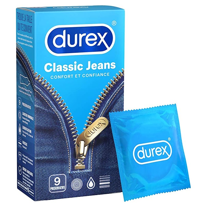 Durex Preservatif Classic Jeans – 9 Préservatifs